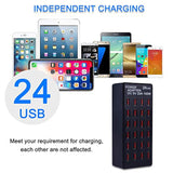 24-Port 100 Watt (20 A) Usb Charging Station, Home Desktop Fast Charger, Multiple Chargers, Suitable For Hotels, Shops, Schools, Shopping Malls And Travel