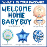 Welcome Home Baby Boy Balloons – 29pcs Blue Star Party Decorations