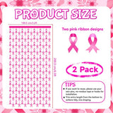 2 Pack Breast Cancer Awareness Decorations Pink Ribbon Foil Fringe Curtains