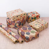Colorful Happy Birthday Kraft Wrapping Paper Roll 17 Inch x 32.8 Feet