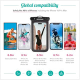 Waterproof Phone Pouch (2-Pack) — Designed In Hawaii — Case Fits All Iphones (Incl. 16 Pro Max), Samsung Galaxy S24 Ultra & More Black/Black