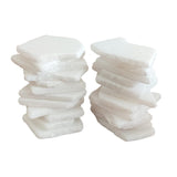 Selected Flat White Painting Marble Santorini Stone, Suitable For Painting Activities, Craft Petroglyphs, Home Decoration Benevolent Stone, 1.5-2.5 Inches Irregular Diy Painting Rock Supplies (24Pcs)