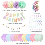 Rainbow 6Th Birthday Party Pack - 40" Gradient Number 6 Balloon, Banner & Supplies For Kids