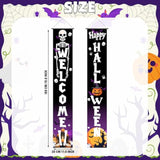 Happy Halloween Porch Banner Skeleton Welcome Vertical Banner Door Decorations