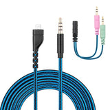 Smays Braided Arctis 7 Cable, Audio Cord Replacement for SteelSeries Arctis 3, 5, Pro Wireless, Pro Gaming Headset with 3.5mm Headphone Splitter