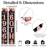 60Th Birthday Banner Decorations For Women - Black Rose Gold Awesome Since 1966 Happy 60Th Birthday Door Banner, Funny Porch Sign 60 Years Bday Anniversary Party Supplies With Ribbon