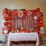 Red And White Confetti Balloons 60Pcs 12 Inch Red Confetti Latex Ballo