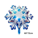 132Pcs Ice Snow Queen Metal Balloons Double Layer Snowflake Decoration