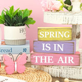 4 Pcs Spring Butterfly Wooden Table Sign Spring Is In The Air Table Block Centerpieces Rustic Farmhouse Butterfly Wood Tabletop Decorations For Party Home Office Kitchen Shelf Desk Tiered Tray Decor
