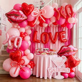Sweetest day decorations with balloon garland arch & bow tie balloons Heart love XXOO Foil Balloons for her Valentines Day Romantic Special Night Engagements Proposals gals Galentines decorations
