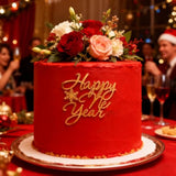 Happy New Year 2026 Gold Acrylic Cake Topper Party Decor