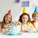 Blue Rainbow Cake Toppers Mini Balls Blue Orange Dog Birthday Party Decor