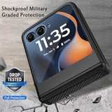 For Motorola Razr 2025/2024 Case, Built-In Outer Screen Protector & Hinge Protection, Slim Fit Hard Full Body Rugged Shockproof And Slip Protective Cover For Moto Razr 2025/2024 (Black)