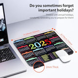 2025 Calendar Mouse Pad With Stitched Edge, 10.2X8.3X0.1 Inch Holidays Mouse Pad With Non-Slip Rubber Base, Quality Creative Mousepads For Computers Laptop Office Outdoor