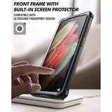 Spartan Case For Galaxy S21 Ultra 5G, 6.8" Screen Protector, Fingerprint Id, Rugged Shockproof Cover, Kickstand, Metallic Gun Metal