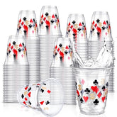 50 Pcs Casino Party Supplies Cups 12 Oz Poker Party Las Vegas Decoration Disposable Plastic Cups Casino Game Night Supplies For Hot Cold Drinking Birthday Wedding Favor