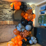 Halloween Balloon Arch Kit Ghost Bat Orange Black Blue Balloons for Spooky Birthday Party