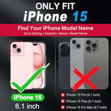 SHIELDON Genuine Leather Case for iPhone 15 2023, Magnetic Wireless Charging Slim Non-Slip Anti-Scratch Shock-Absorbent Phone Case Cover with Metal Buttons Compatible with iPhone 15 6.1" - Navy Blue