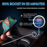 Car Charger Fast Charging For Moto G Stylus 5G 2021 2020/Power 2021 2022 2023,G100/G Pure/G Play/G Fast/G7 Play Power,Edge 2021 2020/Z4 Z3,One 5G Ace,30W Adapter Quick Charge 3.0+6Ft Usb Cable