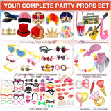 Bulk Opulent Photo Booth Props Set Hats Glasses Wig Inflatable Graduation Wedding