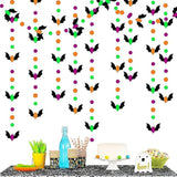65Ft Halloween Bats Garland Orange Purple Black Green Paper Banner Streamers