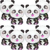 8 Pcs Panda Balloons Cartoon Foil Balloons for Kids Zoo Animal Birthday Party Decor