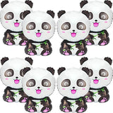 8 Pcs Panda Balloons Cartoon Foil Balloons for Kids Zoo Animal Birthday Party Decor