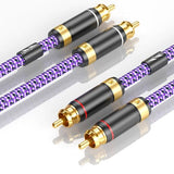 Auidophile 2 RCA Male to 2 RCA Male Stereo Audio Cable Gold Plated