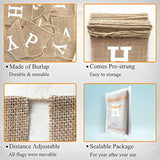 Boho Rustic Happy Birthday Burlap Banner – Neutral Swallowtail Bunting, 2-in-1 Party Decor