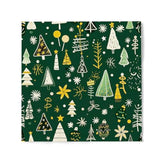 Premium Designer Paper Napkins, 3-Ply 6.5 X 6.5-Inches Fold Disposable Decorative Winter Guest Christmas Holly Green Festive New Year Tree Party Lunch Dinner Napkin (20, Festive Green)