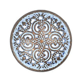 12 Pieces Flowery Engraving Copper Blue Openwork Metal Shank Buttons 1