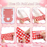 24 Pcs Valentines Heart Bakery Cookie Boxes 8 X 6 X 2.5'' Red Pink Treat Boxes With Window Cupcake Candy Gift Container With Sticker For Women Mothers Day Party Favors (Heart)