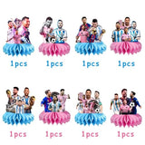 8Pcs Soccer Honeycomb Table Centerpiece Football Birthday Party Supplies Table Decorations for Kids Party Decorations