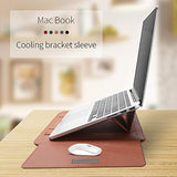Laptop Sleeve 16-17" Case With Stand Compatible With Microsoft Surface Laptop 5/4/3/2 13.5", Macbook Air/Pro 13.3", Pu Leather Sleeve For 15-16" Laptop Computers - Rose Gold