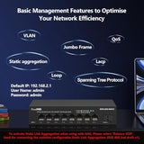 8 Port 2.5Gb Web Managed Ethernet Network Switch With 8 X 2.5 Gigabit | 1 X 10G Sfp+ | Work With 10-100-1000Mbps Devices | 60G Bandwidth | Fanless Quiet Metal Internet Switch
