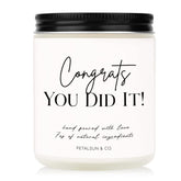 Congratulations Gifts For Women Men, Graduation Gifts For Her, Him - College Masters Degree Phd Graduation Gift, Promotion Gift, Handmade Lavender Scented 7Oz Candle