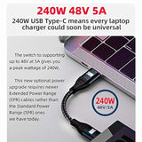 cablecc USB-C 240W 480Mbps 48V 5A Type-C Cable Compatible with USB2.0 100W Cha