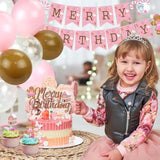 Pink Gingerbread Man Christmas Banner Candy House Party Decor