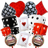14pcs Casino Balloons Set with Dice & Poker Cards for Game Night Party Decor