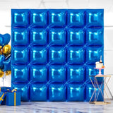 25Pcs Blue Square Foil Balloons Wall Backdrop Double Sided Dark Blue Balloons Tunnel Arch Kit For Birthday Baby Shower Graduation Wedding Anniversary Party Decoration