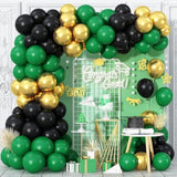 Balloon Garland Kit, Dark Green And Black Latex Party Balloon & Metall