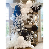 8pcs Silver Star Foil Balloons 14-Pointed Spike Cone Mylar Balloons Birthday Halloween Party Decor