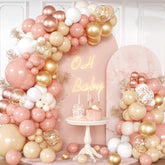 139Pcs Blush Pink & Rose Gold Balloon Arch Kit for Baby Shower, Wedding Parties