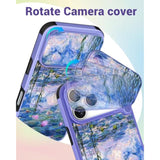 iPhone 17 Pro Max Case 6.9 Inch - Ring Stand & Camera Cover Aesthetic Cute Designed Water Lily Phone Case for Women Girls