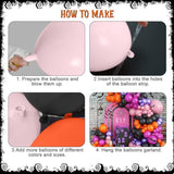 123Pcs Halloween Balloon Arch Kit - Black, Orange, Pink, Purple Balloons with 3D Bats