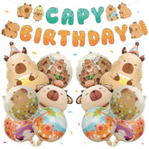 13 Pcs Capybara Birthday Party Decorations, Capy Birthday Decor Included 12 Aluminum Foil Balloons And 1 Birthday Banner For Capybara Lover Animal Theme Baby Shower Party Favor