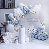 50-Pack Dusty Blue 12" Balloons – Boho Style Decor for Graduation, Wedding, Baby Shower & More