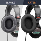 Mesh Fabric Replacement Earpads For Sony Mdr-7506 Mdr-V6 Mdr-V7 Mdr-Cd900St Monitor Headphones, Ear Pads Cushions With Softer High-Density Foam - Black