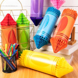 14 Pcs Back To School Hanging Decorations Crayon Hanging Honeycomb Tissue Paper Crayon Lanterns Ceiling Party Decorations For Classroom First Day Of School Party Supplies