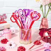36 Pieces Valentines Day Heart Pens Valentine Party Favor Roller Ball Pens Black Gel Ink, Ballpoint For Office Supplies